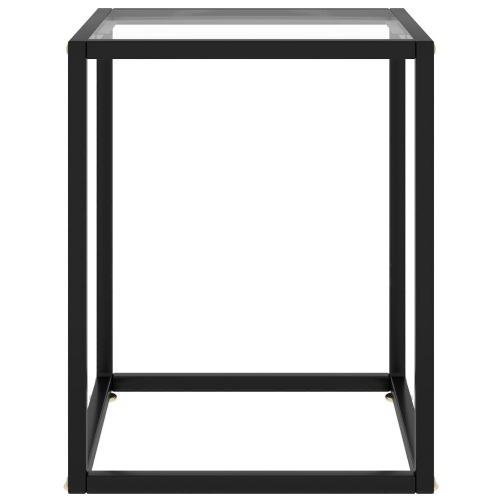 vidaXL Salontafel met Glas | 40x40x50 cm Zwart | -40%