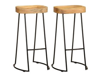 vidaXL Barkrukken 2 st. Massief Mangohout - 40% Korting