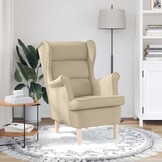 vidaXL Fauteuil Crème - Stof | 40% Korting