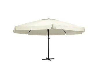 VidaXL Parasol Aluminium Paal 600cm Zandwit - 60% Korting!