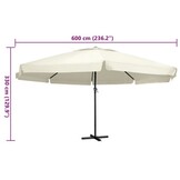 VidaXL Parasol Aluminium Paal 600cm Zandwit - 60% Korting!