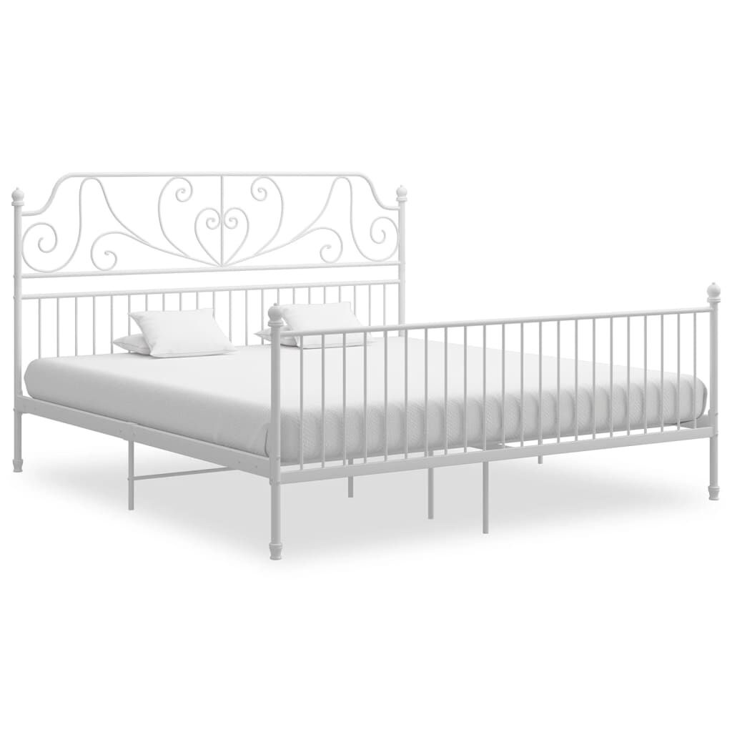 vidaXL Bedframe Metaal Wit 180x200 cm | Nu 55% Korting!