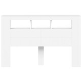 vidaXL Hoofdeinde met LED (60% korting) - Bewerkt Hout Wit