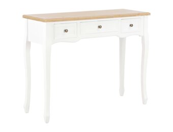 vidaXL Bijzettafeltje met 3 Lades - Wit (70% Korting!)