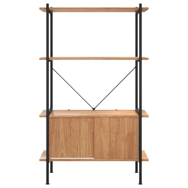 vidaXL Opbergrek 4-laags met Kast | 80x40x130 cm | Staal & Hout | 59% Korting