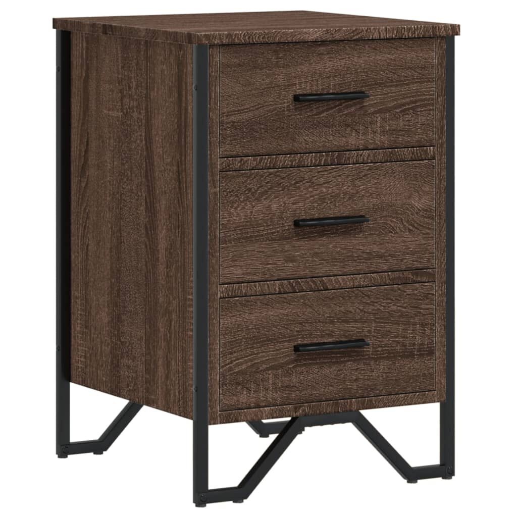 vidaXL Nachtkastje 40x41x60cm Bewerkt Hout Bruin Eiken - 59% Korting
