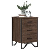 vidaXL Nachtkastje 40x41x60cm Bewerkt Hout Bruin Eiken - 59% Korting