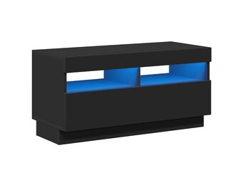 vidaXL TV-meubel met LED 80x35x40 cm zwart - 40% Korting!