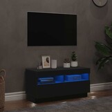 vidaXL TV-meubel met LED 80x35x40 cm zwart - 40% Korting!