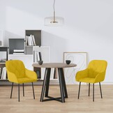 vidaXL Eetkamerstoelen Geel Fluweel 2 stuks - 55% Korting!