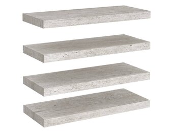 vidaXL Zwevende Wandschappen (4 st) - Betongrijs - 40% Korting!