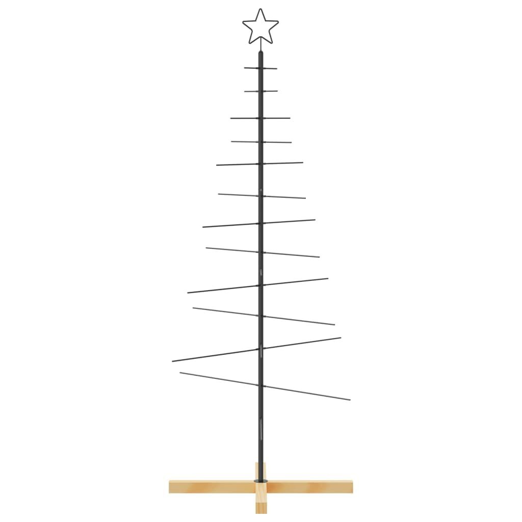 vidaXL Kerstboom Metaal Zwart (150 cm) met Houten Basis - Nu 40% Korting!