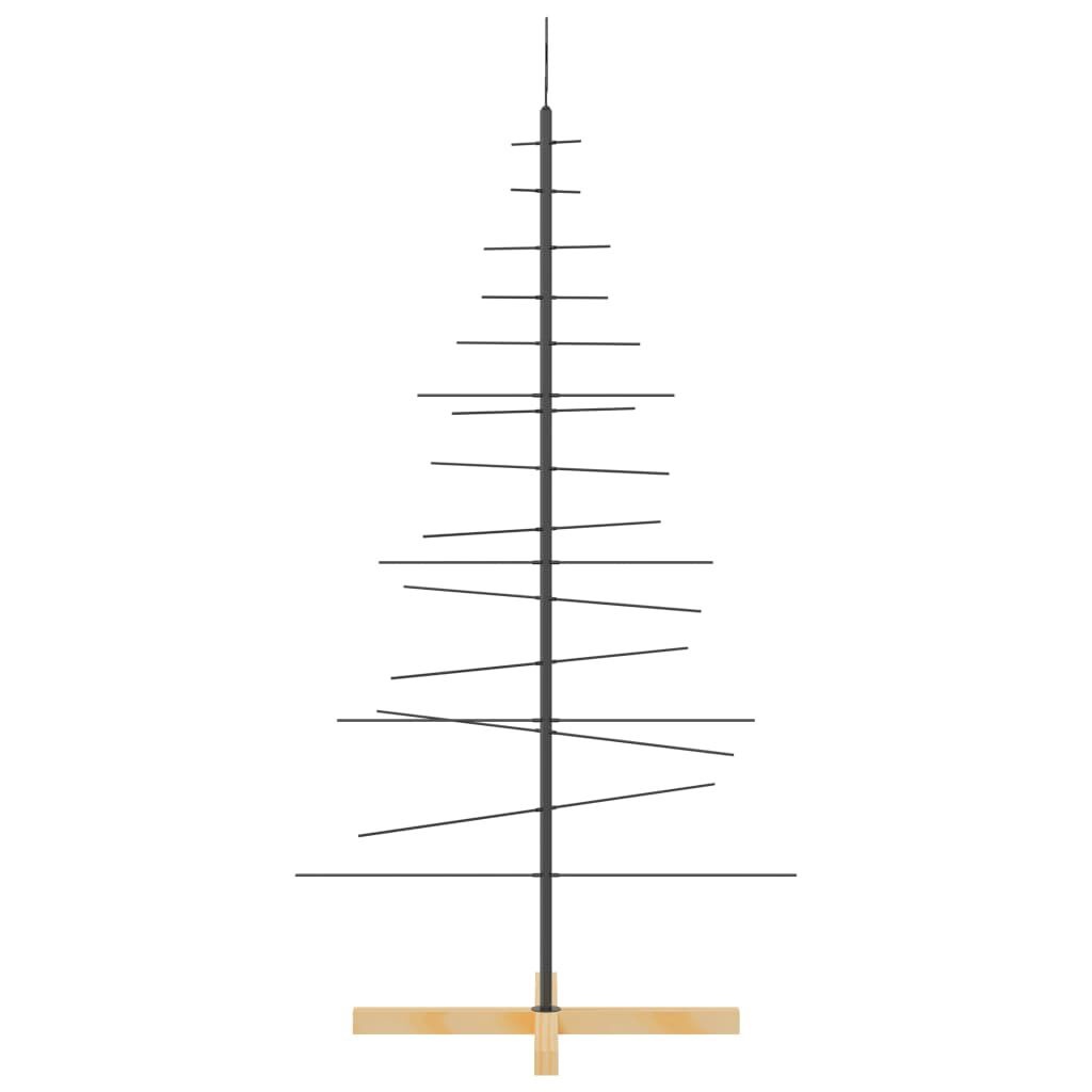 vidaXL Kerstboom Metaal Zwart (150 cm) met Houten Basis - Nu 40% Korting!