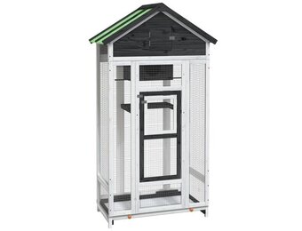 vidaXL Volière Grenenhout Grijs - 55% Korting!