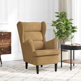 vidaXL Fauteuil Fluweel Bruin - 35% Korting