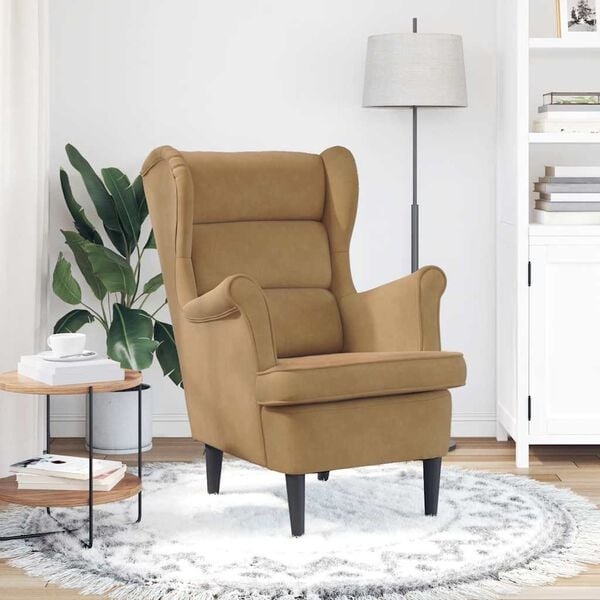 vidaXL Fauteuil Fluweel Bruin - 35% Korting