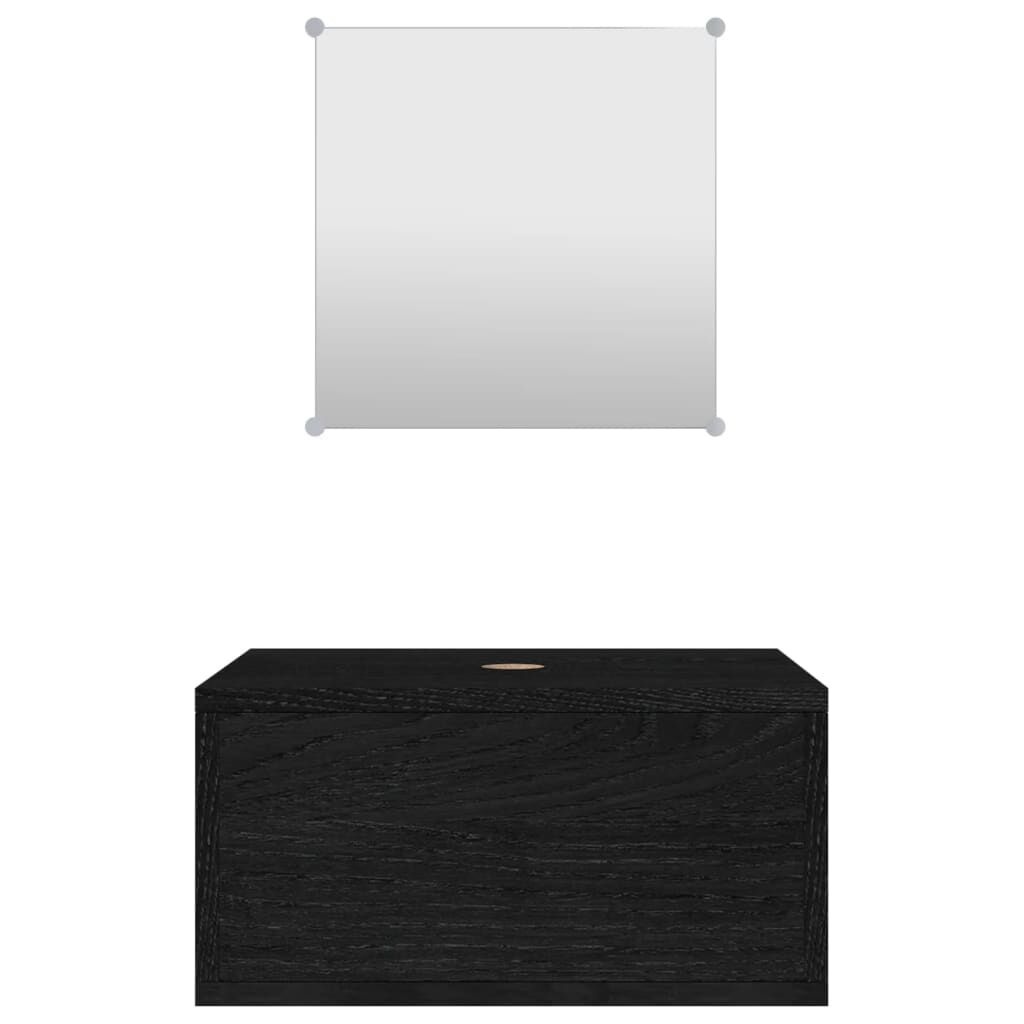 vidaXL Badkamermeubelset - Zwart Bewerkt Hout - 55% Korting!