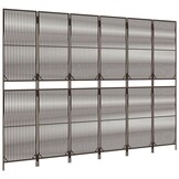 vidaXL Kamerscherm 6 panelen poly rattan bruin | 73% korting