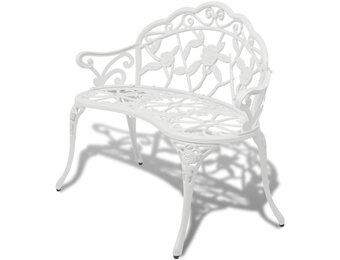 vidaXL Tuinbank Gietaluminium Wit - 40% Korting!