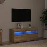 VidaXL TV-meubel met LED 55% Korting - 90x35x40 cm Sonoma Eiken