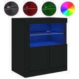 vidaXL Dressoir met LED 60,5x37x67 cm Zwart - 55% Korting!