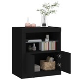 vidaXL Dressoir met LED 60,5x37x67 cm Zwart - 55% Korting!