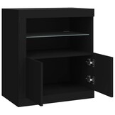vidaXL Dressoir met LED 60,5x37x67 cm Zwart - 55% Korting!