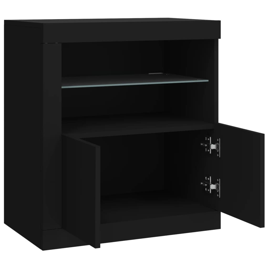 vidaXL Dressoir met LED 60,5x37x67 cm Zwart - 55% Korting!