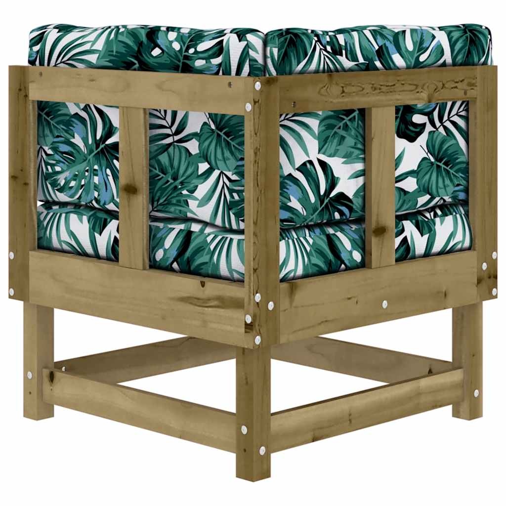 vidaXL Hoekbank met Kussens - Grenenhout 40% Korting