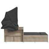 vidaXL 2-persoons Ligbed Poly Rattan Lichtgrijs - 35% Korting!