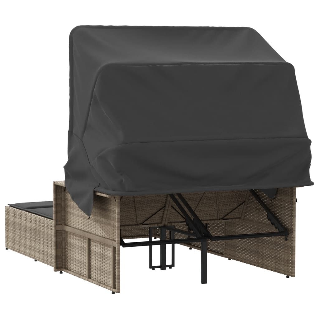 vidaXL 2-persoons Ligbed Poly Rattan Lichtgrijs - 35% Korting!