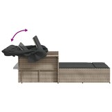 vidaXL 2-persoons Ligbed Poly Rattan Lichtgrijs - 35% Korting!