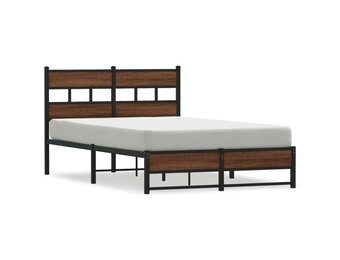 vidaXL Bedframe Metaal Eiken 120x190 cm - 68% Korting!