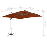 vidaXL Zweefparasol Terracotta 300x300cm | -46% | Geretourneerd