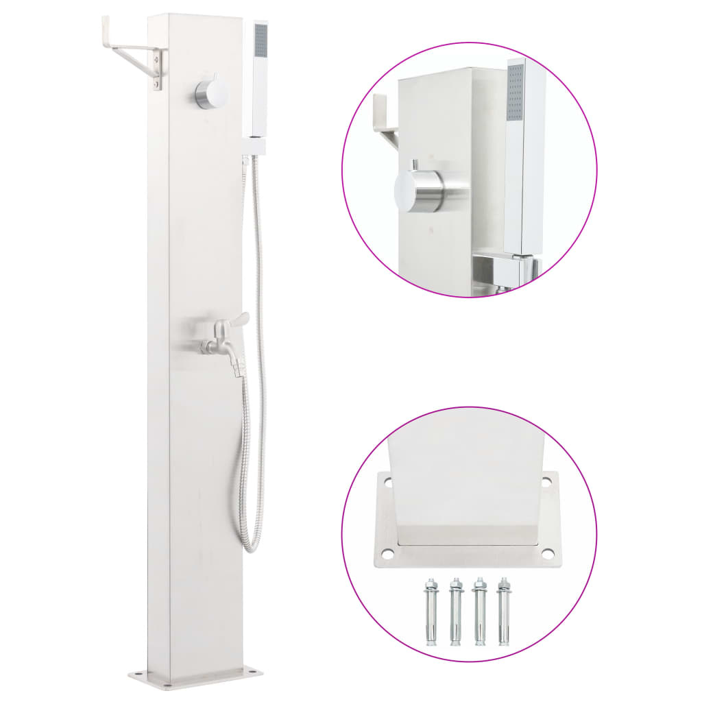 vidaXL Tuindouchekraan 110 cm RVS - 61% Korting!
