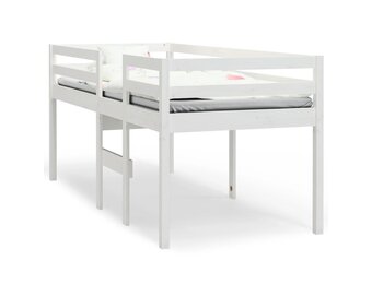 vidaXL Hoogslaper Grenenhout Wit 90x200 cm - 40% Korting!