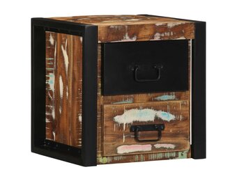 vidaXL Nachtkastje Gerecycled Hout - 40x35x40 cm - Meerkleurig - 35% Korting