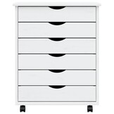 vidaXL Ladekast MOSS Verrijdbaar - Massief Grenenhout Wit - 35% Korting!