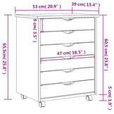 vidaXL Ladekast MOSS Verrijdbaar - Massief Grenenhout Wit - 35% Korting!