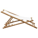 vidaXL Terrasstoel Bamboe & Canvas - 56% Korting