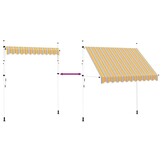 VidaXL Luifel 250cm Gestreept - Handmatig Uittrekbaar met 61% Korting!