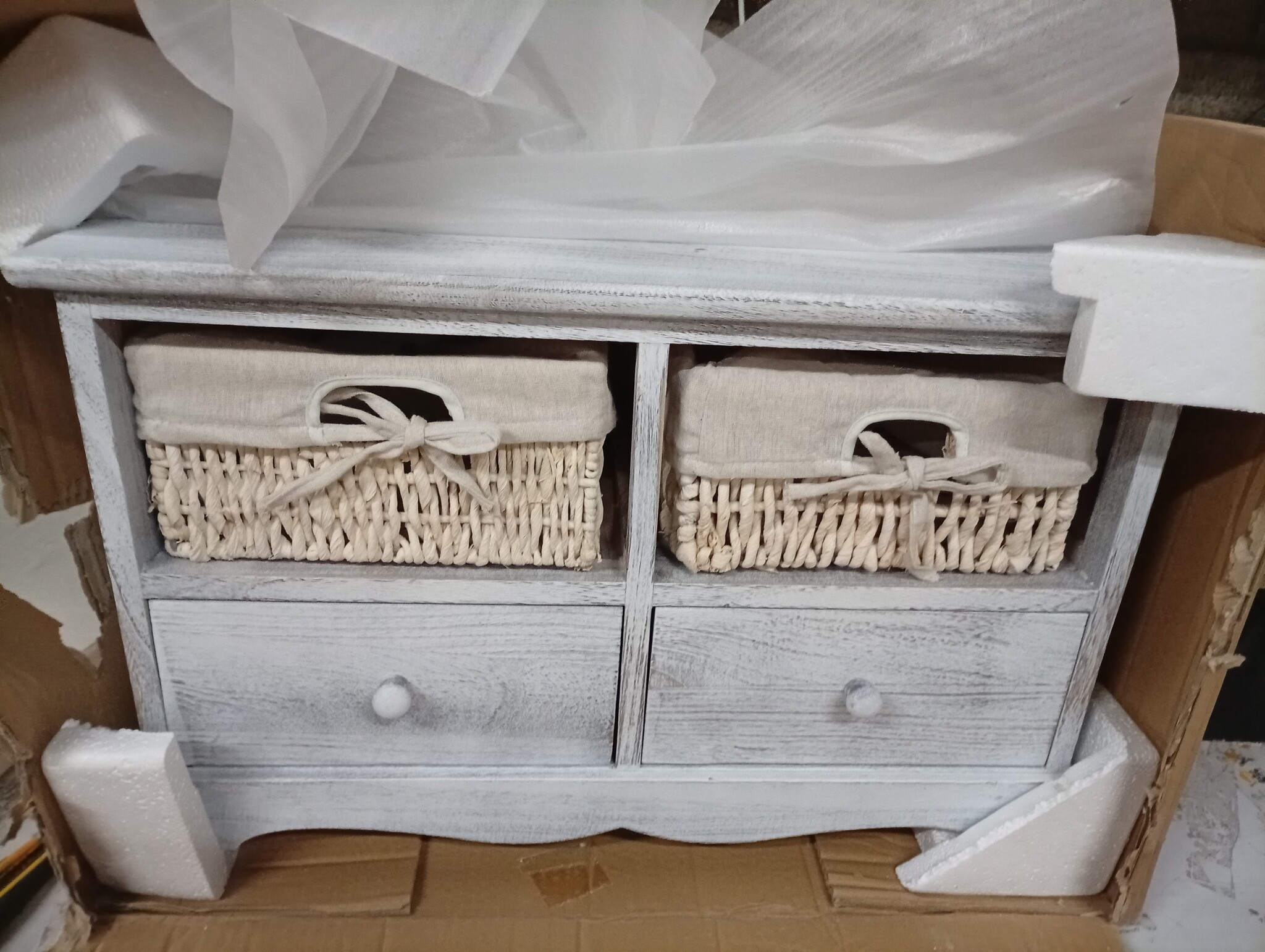 vidaXL Opbergbank Paulowniahout Wit (55% korting) - 62x33x42 cm