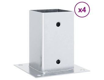 vidaXL Paalvoeten - 4 stuks, Verzinkt Staal - Nu 65% Korting!
