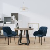 vidaXL Blauwe Fluwelen Eetkamerstoelen (2 stuks) - 68% Korting!
