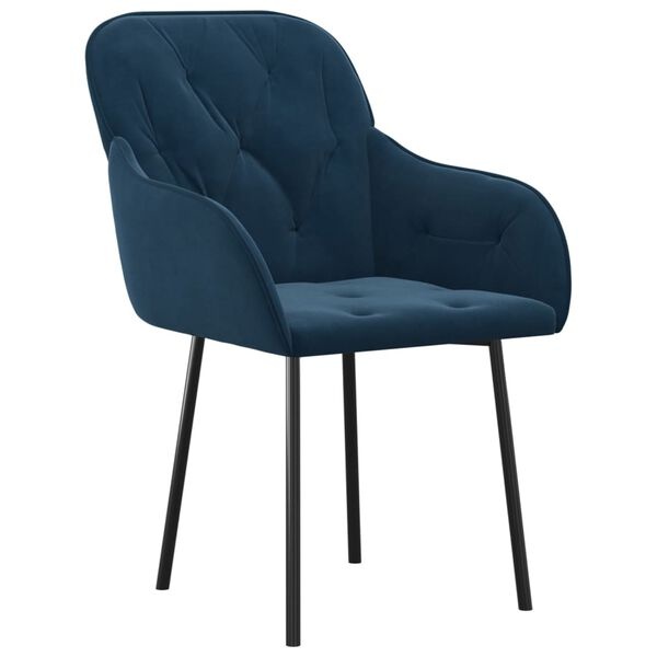 vidaXL Blauwe Fluwelen Eetkamerstoelen (2 stuks) - 68% Korting!