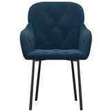 vidaXL Blauwe Fluwelen Eetkamerstoelen (2 stuks) - 68% Korting!
