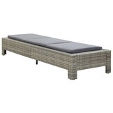 VidaXL Ligbed met Kussen | Poly Rattan Grijs | 51% Korting