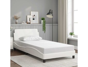 vidaXL Bedframe met hoofdbord kunstleer wit 100x200 cm