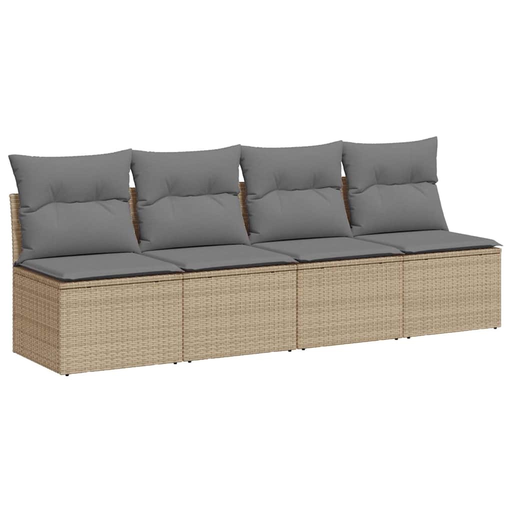 vidaXL 4-zits Tuinbank Poly Rattan Beige - 51% Korting