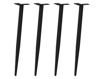 vidaXL Salontafelpoten (4 st.) - Staal Zwart - 72-73 cm - 59% Korting!